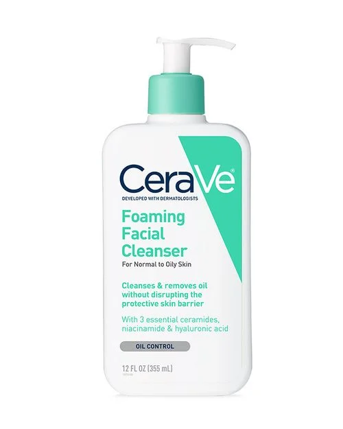 CeraVe Foaming Facial Cleanser for AM and PM skincare routine