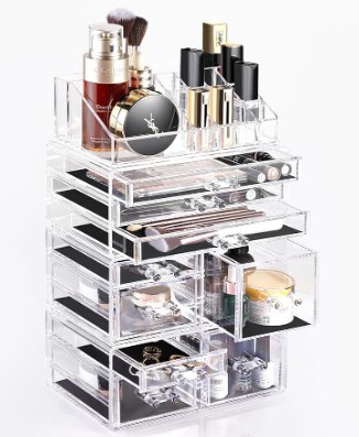 DREAMGENIUS Acrylic Cosmetic Makeup Jewelry Storage